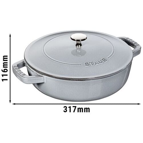 STAUB BRAISERS - Sauteerpan met Chistera Drop Structure - 240mm - Gietijzer - Grafietgrijs