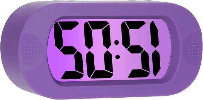 Digitale Wekker met Nachtlampje en Sluimerfunctie - Paars