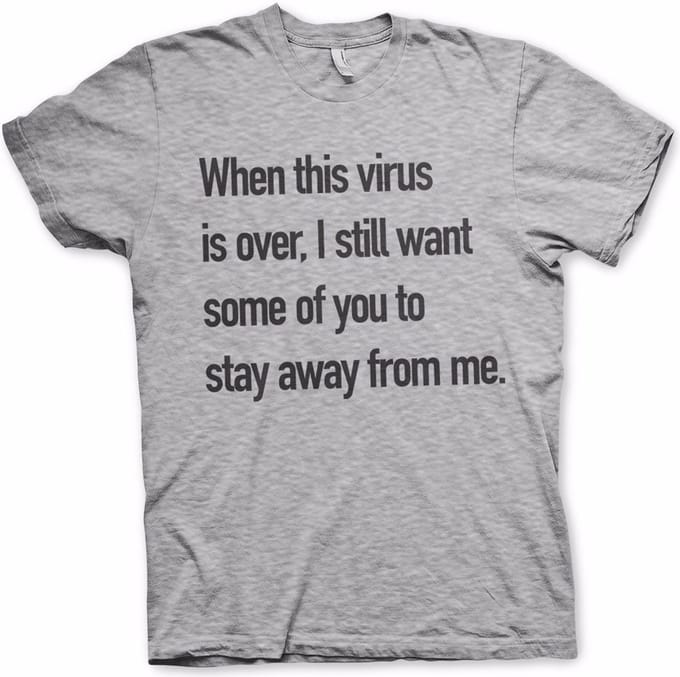 Hybris Stay Away From Me T-shirt grijs gemêleerd