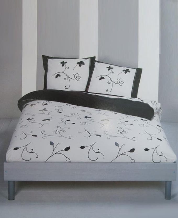Brighton Seine Dekbedovertrek - Eenpersoons - 140x200/220 cm - Zwart/Wit