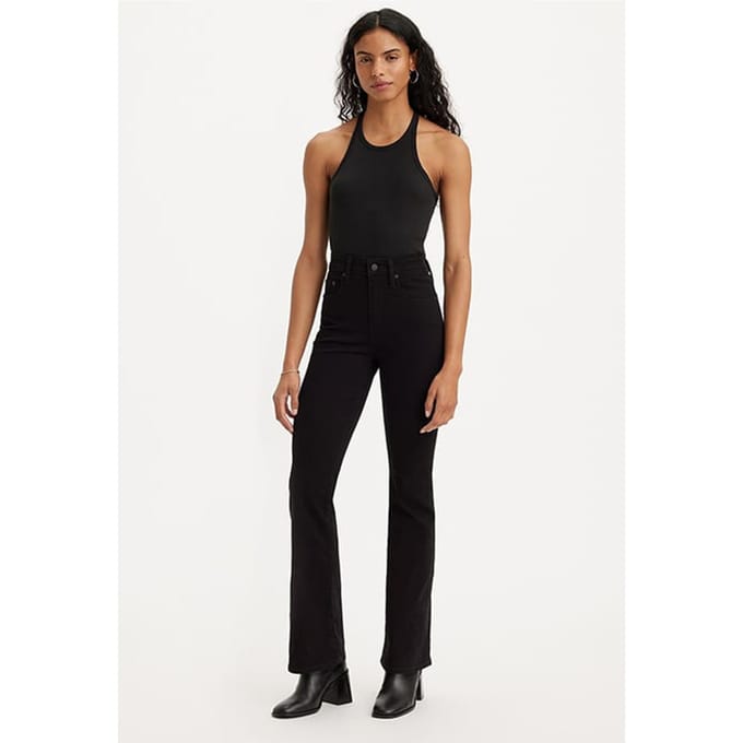 Levi's 725 Flared Jeans Black Size: W27L28 | Flared Outlet | Dames | Zwart