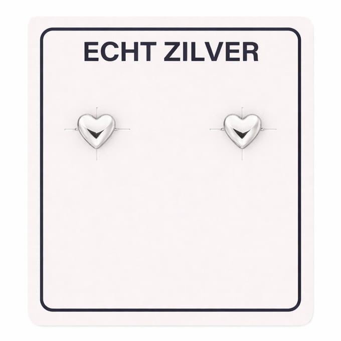 Zilveren dames oorknopjes - hartje - 3mm minimalistisch