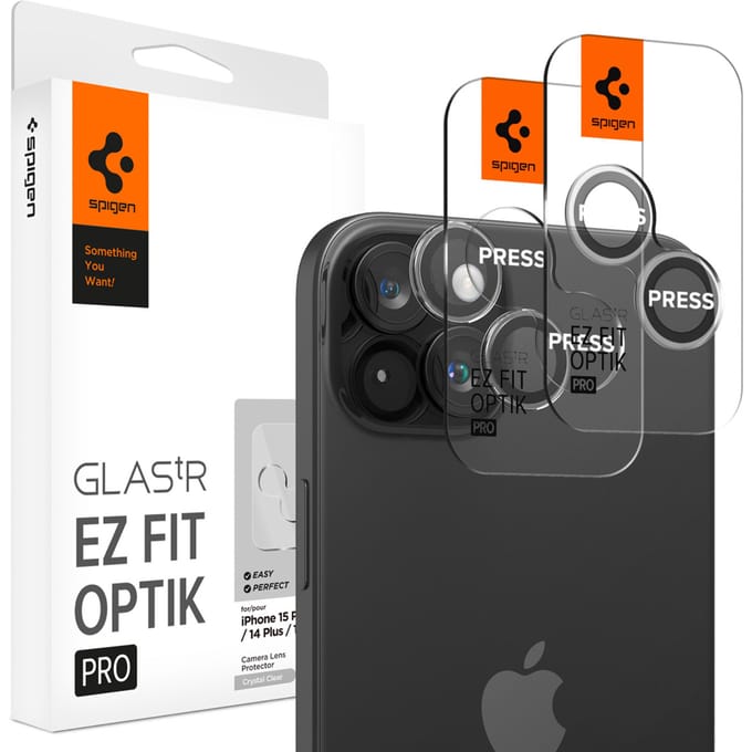 Spigen Glass tR EZ Fit Optik Pro 2 Pack - crystal clear - iPhone 15/15 Plus/14/14 Plus
