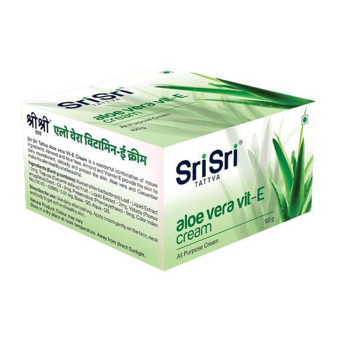 Aloe Vera Vit-E: crème pour la peau (100g), Aloe Vera Vitamine. E Crème Sri Sri Tattva 5.4125 beige
