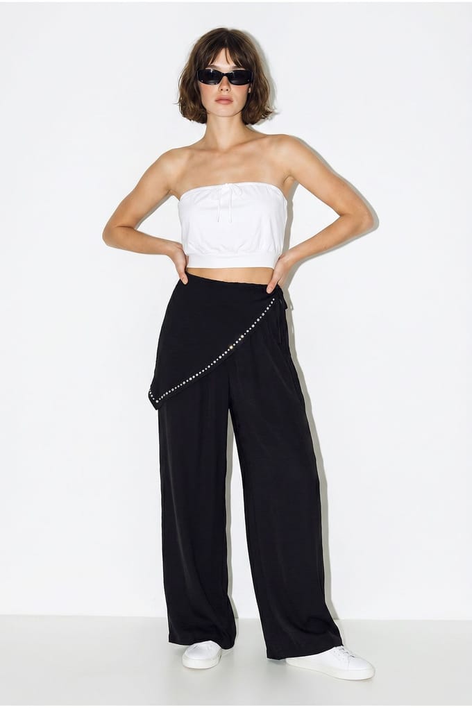 Brede Pijpen Pull-On Broek
