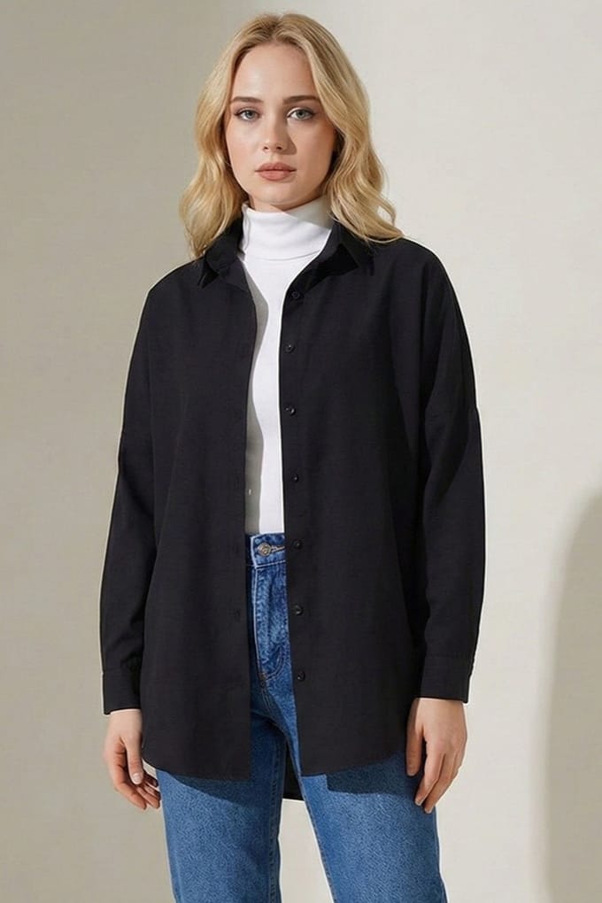 Ontspannen Fit Poplin Shirt met Knopsluiting