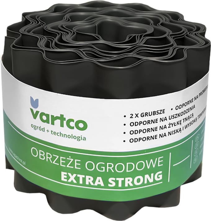 Graskant Extra Sterk - tuinrand / Palissades - UV-bestendig (20cm x9m) - Grijs
