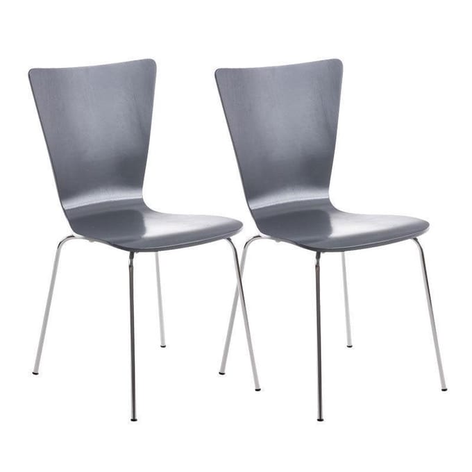 CLP Aaron Set van 2 Bezoekersstoelen grijs
