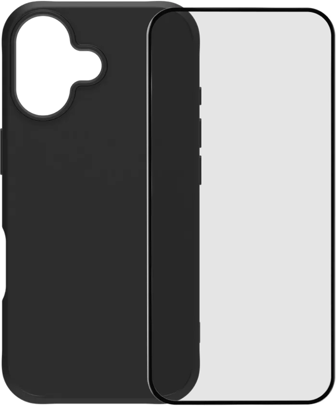 BlueBuilt Protective Back Cover met MagSafe iPhone 17 Zwart + BlueBuilt iPhone 17 Screenprotector Glas