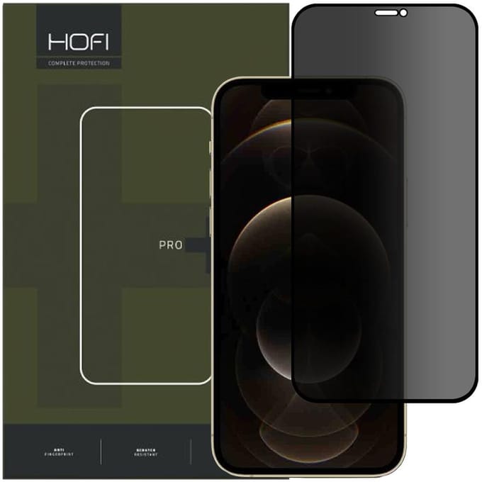 HOFI - ANTI - SPY GLASS PRO+ PRIVATISEREND GLAS IPHONE - 12 / 12 - PRO - PRIVACY