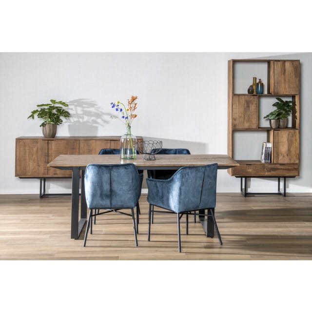 Livingfurn - Eetkamertafel Valdez - U poot - Mango Hout - 200 cm - Bruin