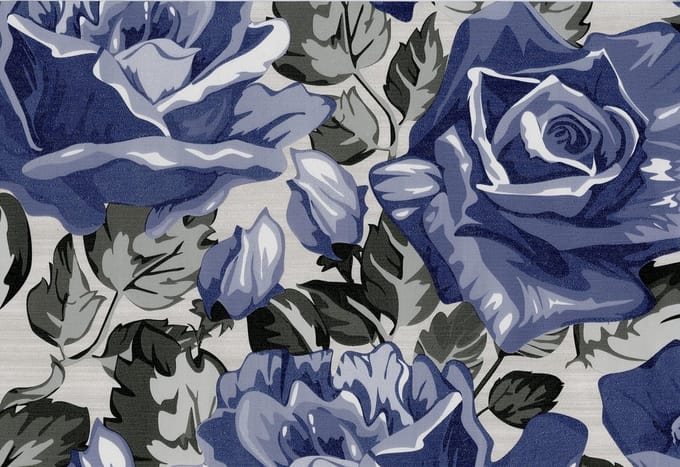 Dutch Wallcoverings Vliesbehang bloem - lila/grijs