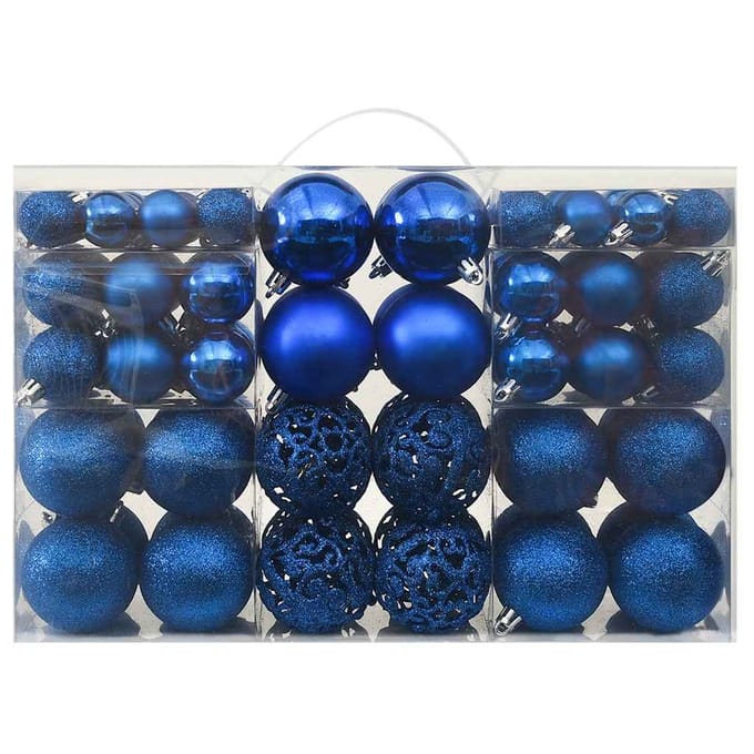 vidaXL - 100-delige - Kerstballenset - blauw