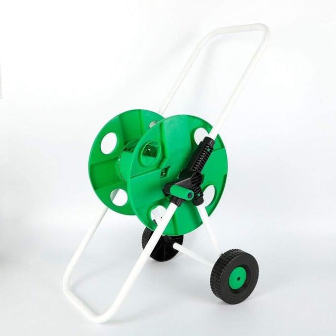 Slanghaspel - Slangwagen - Tuin bewateren - Licht en stabiel - 50 meter - Groen/wit