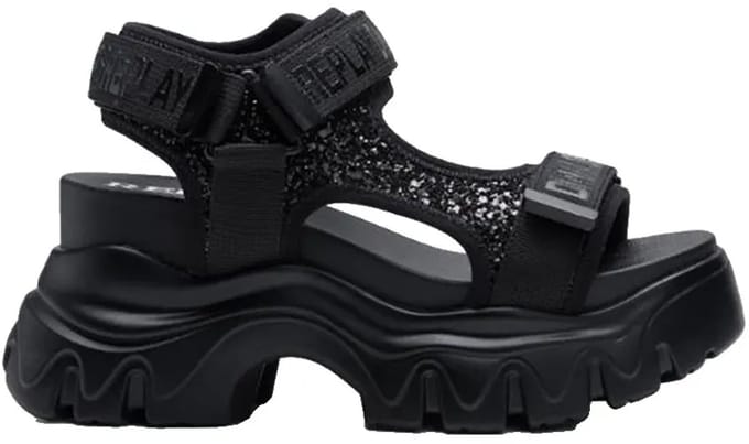 Replay Juyce High Bright Platform Sandalen Zwart EU 39 Vrouw