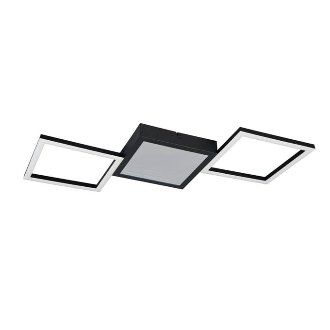 Reality Leuchten LED plafondlamp Gelo, zwart, dimbaar, 3000 K, metaal