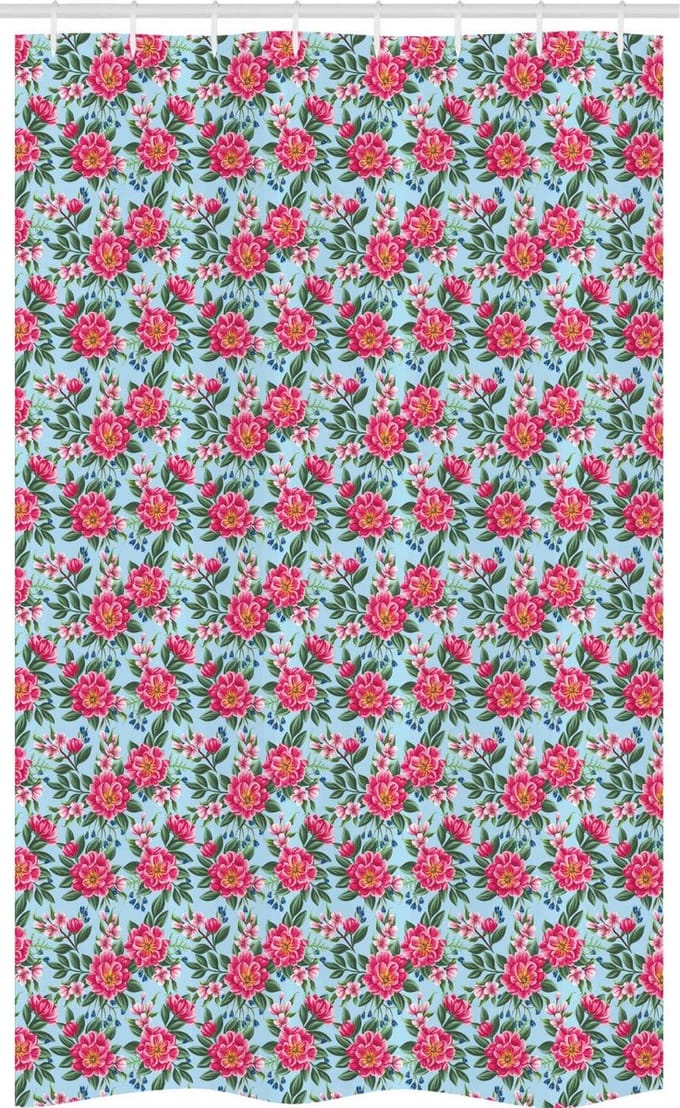 ABAKUHAUS Pioenroos Douchegordijn – 120x180 cm – Polyester