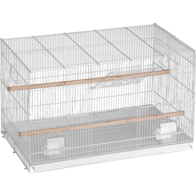 Cage de vol pour oiseaux 18 po Petite cage métallique pour perruches et calopsittes Blanche
