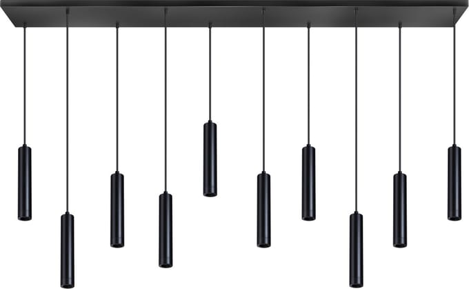 ETH - Miller - Hanglamp - 10x lichtpunten - zwart/ messing