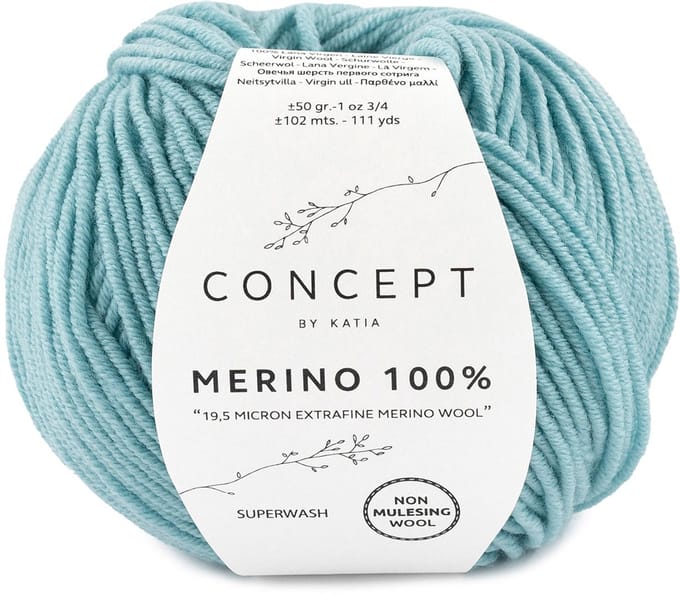 Katia Concept Merino 100% - 75 pastelblauw - Wol Garen