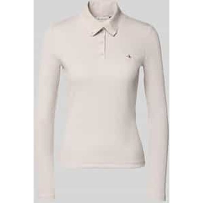 slim fit shirt met lange mouwen van katoenmix