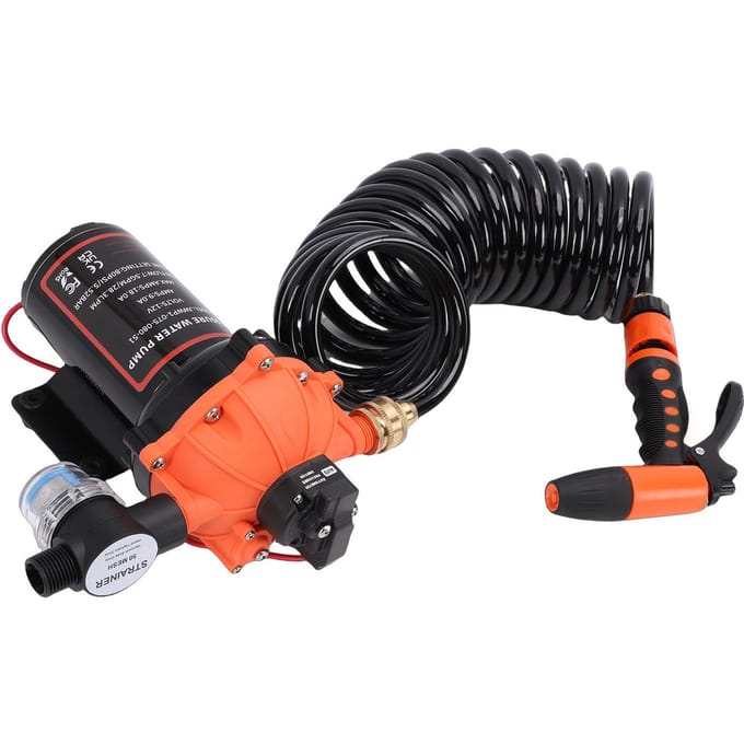 Dekwaspomp Kit 7,5 GPM 80 PSI Ingebouwd Filter Boot Wasafvoer Pomp Kit voor RV Spray Reistrailers black