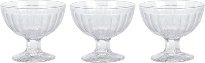 Excellent Houseware IJcoupes/ijs serveer schaaltjes - set 3x stuks - glas - 200 ml
