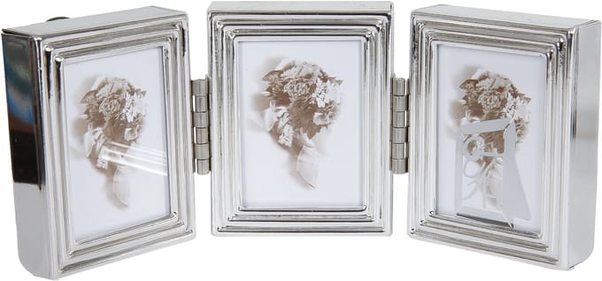 Fotolijst - Trio Pasfotolijstje - glanzend - 4x5cm - Zilver