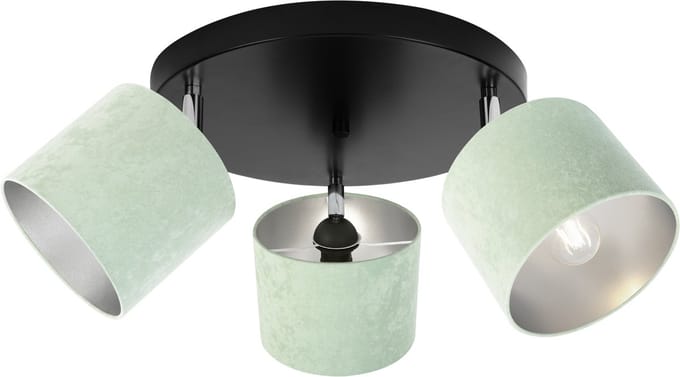 Light-Home MEDIOLAN – Hanglamp Plafondlamp – Velours Abatjour – Chrom – 3-lichts
