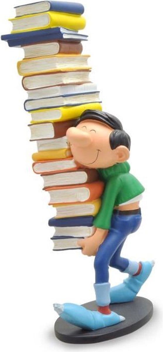 Beeldje Guust Flater met boeken