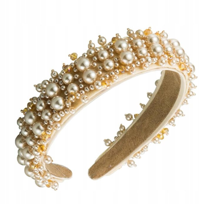 Kristallen Haarband Crème Kleur O408K - Elegant accessoire
