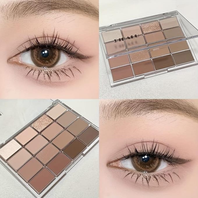 16 Kleuren Oogschaduw Palette Mat Glitter Oogschaduw Glanzende Oogschaduw Langhoudende Oogmake-up gray