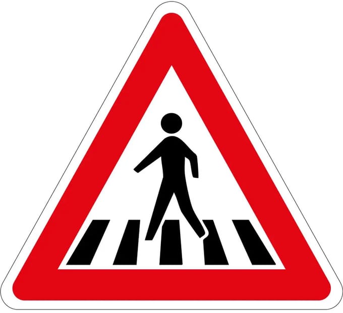 Voetgangers oversteekplaats sticker - J22 | 40 cm