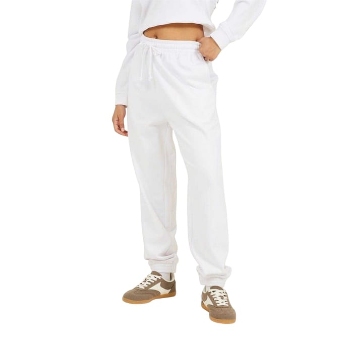 Brave Soul Dames/Dames Joggingbroek met wijde pijpen (Wit)