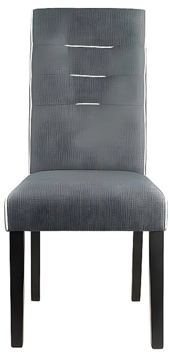 Vente-unique Set van 2 stoelen GABELLE - Stof en poten van heveahout - Grijs