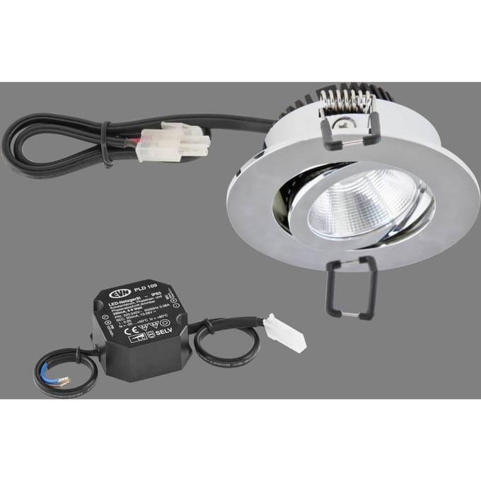 EVN PC20 inbouwlamp rond fasedimmer 3000K chroom