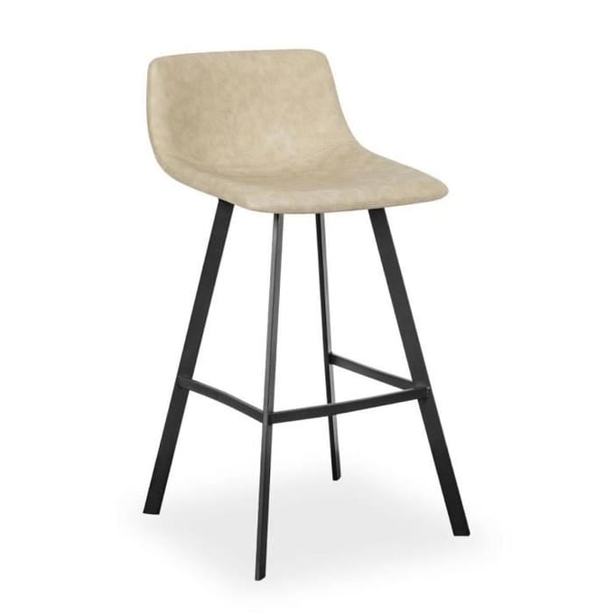Tabouret - VERSA - Edvin - Blanc - Métal - 49 x 88 x 42 cm blanc