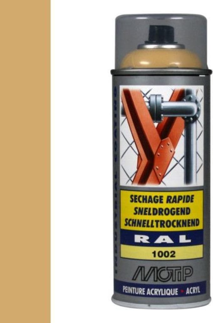 Motip industrial acryllak hoogglans RAL 1002 zand geel - 400 ml