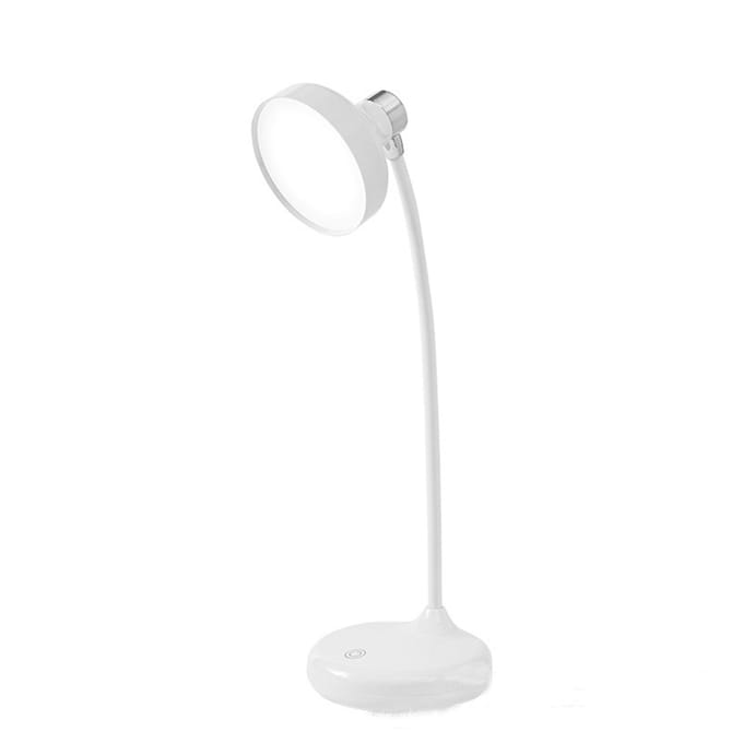 LED Oogvriendelijke Bureaulamp USB Oplaadbare Leeslamp 3000- 6000K Lang Indrukken Traploos Dimbaar wit