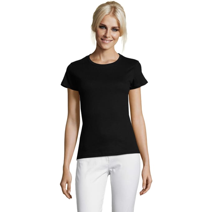 SOLS Dames/Dames Regent T-Shirt (Diep zwart)