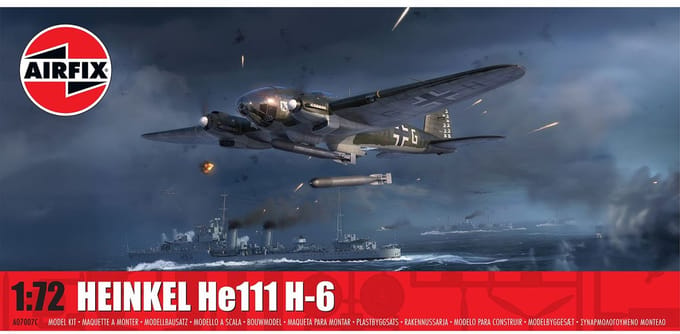 Airfix Modelbouwpakket Vliegtuigen - 07007C Heinkel He111 H-6 - WWII Duitse Bommenwerper - Propellervliegtuig Plastic - 1:72 - Modelbouw