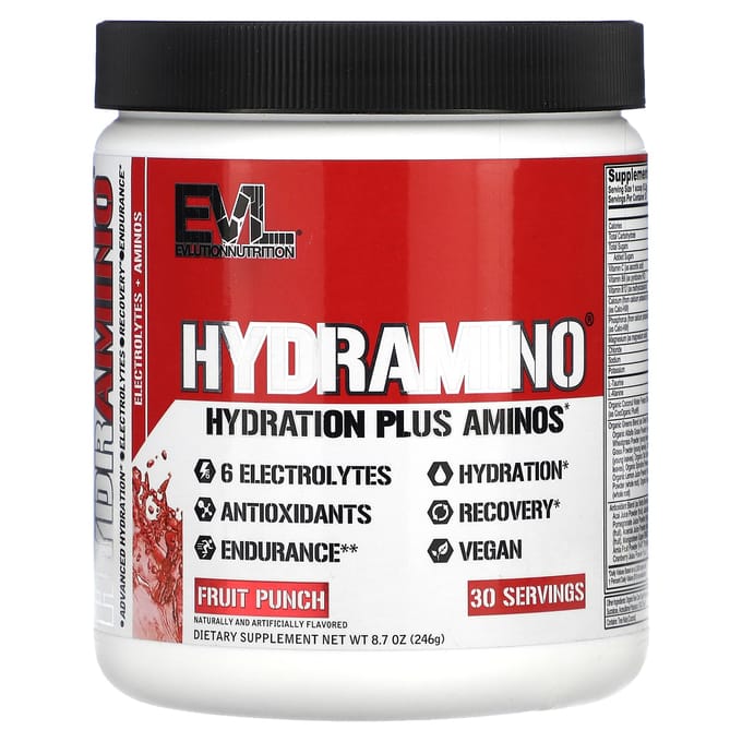 EVLution Nutrition, HydrAmino, Fruit Punch Smaak, 8,7 oz (246 gr)