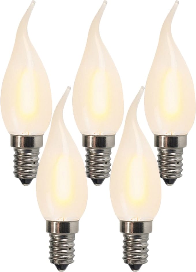 LUEDD Set van 5 E14 LED matte kaarslamp BXS35 1W 100 lumen 2200K