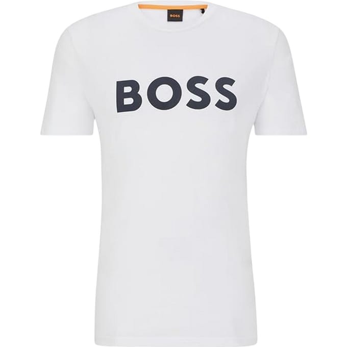 Boss Heren Thinking 1 Signature Logo Regular T-shirt (Wit)