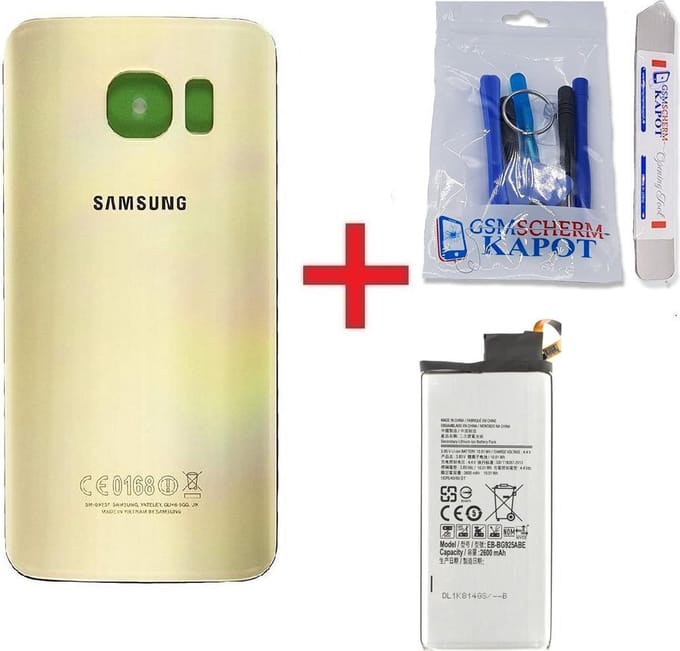 Achterkant + Batterij Geschikt voor Samsung Galaxy S6 Edge – Premium – Goud