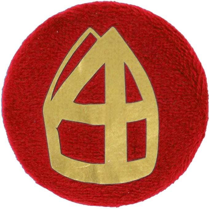 Pieten Button Met Mijter - Baretspeld - Rood