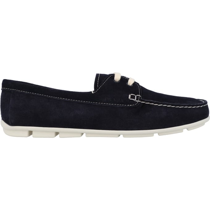 Prada suède loafers in zwart, damesschoenen