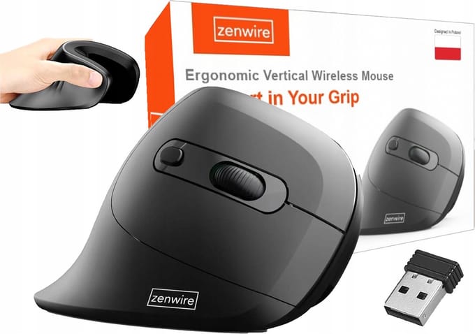 Zenwire WL-159 Ergonomische Verticale Muis - Draadloos - 1600 DPI