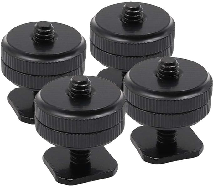 BRENZOOS - Draagbare Camera Hot Shoe Mount - Statief Schroef Adapter - Eenvoudige installatie - Aluminium - Geschikt voor Camera Rig - Compact...