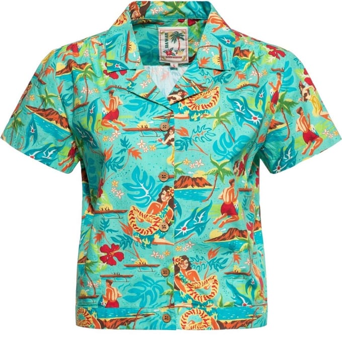Queen Kerosin damesblouse met korte mouwen